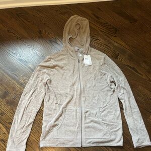 Barefoot Dreams Tan Zip Up Sweater